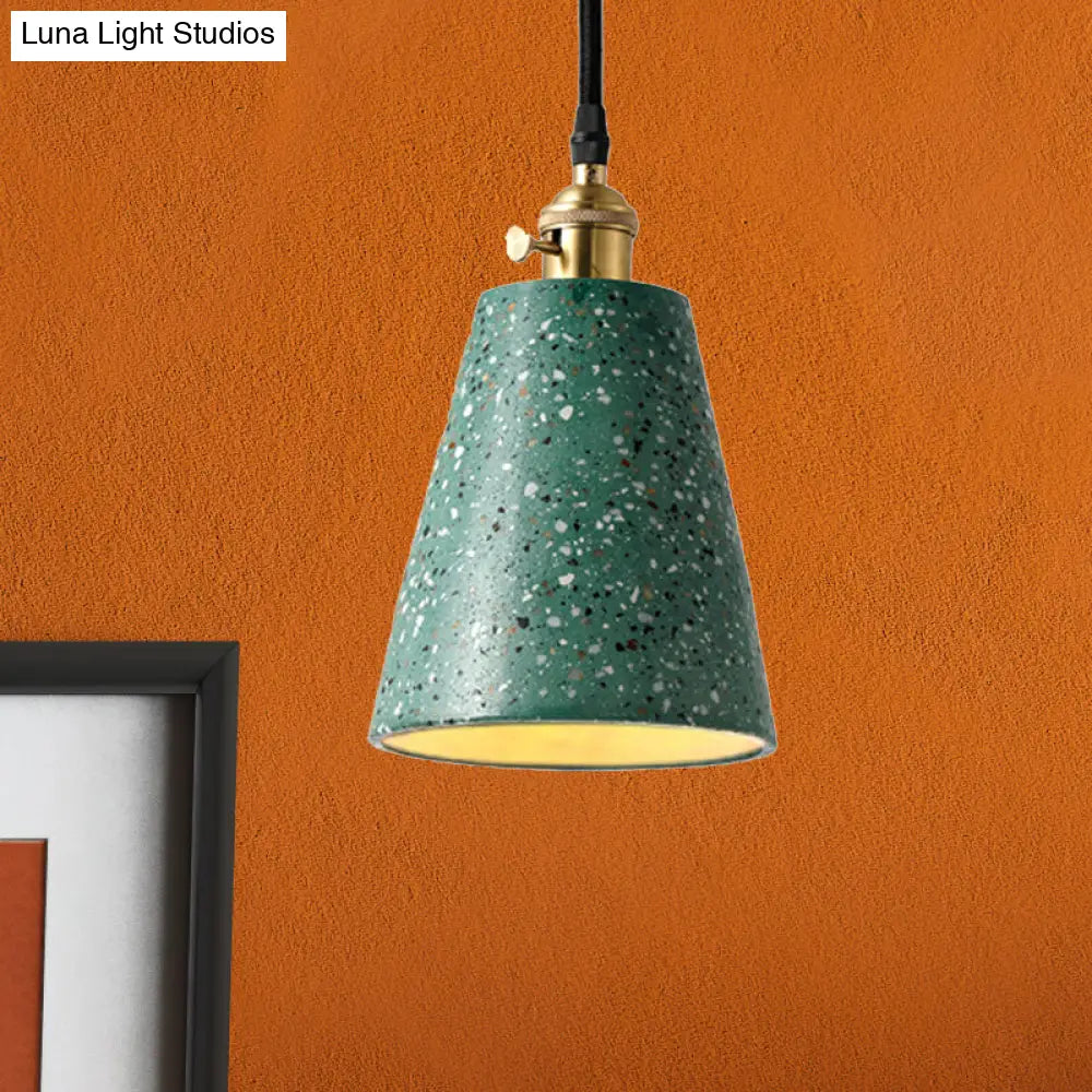 Alfa - Nordic Cone Pendant Lighting In Style Cement 1 Light Black/Grey/White Hanging Green