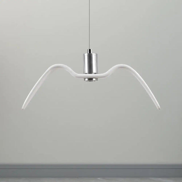Alkalurops - Nautical Seagull Hanging Light: Led Pendant Lamp White / B
