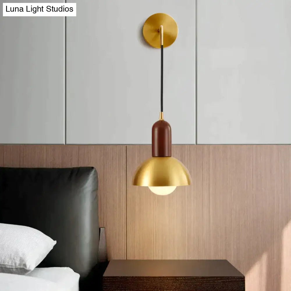 All Copper Bedside Wall Lamp Light Luxury Post Modern Simple Living Room Background Wall Aisle Retro Creative