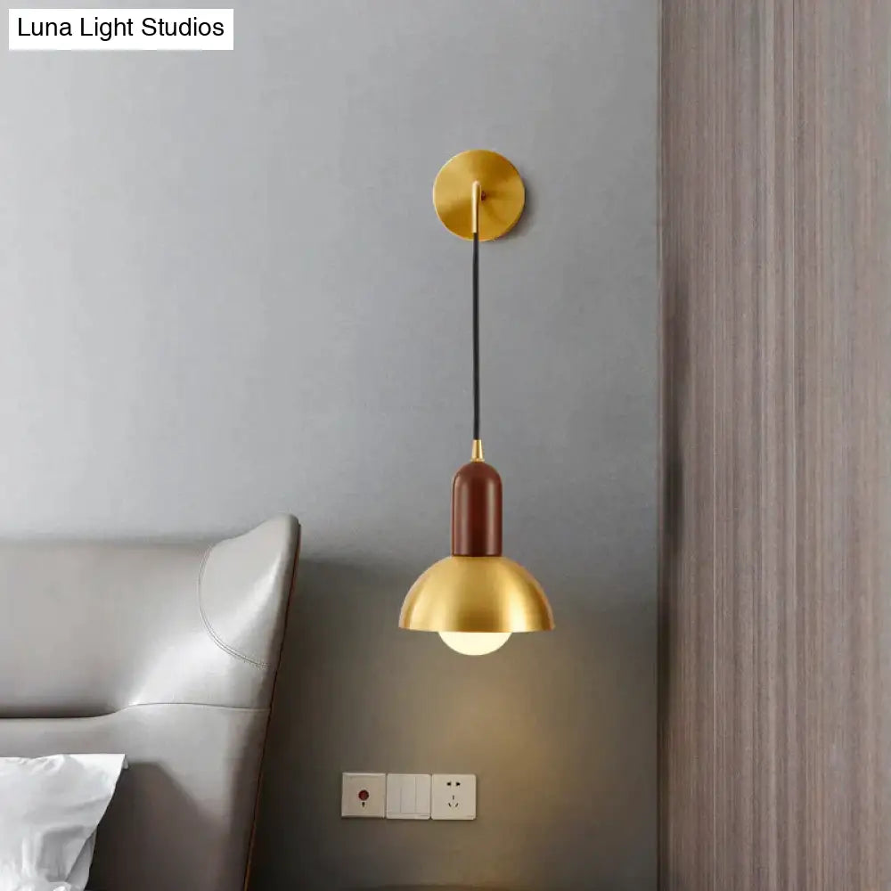 All Copper Bedside Wall Lamp Light Luxury Post Modern Simple Living Room Background Wall Aisle Retro Creative