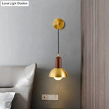 All Copper Bedside Wall Lamp Light Luxury Post Modern Simple Living Room Background Wall Aisle Retro Creative