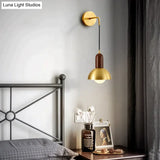 All Copper Bedside Wall Lamp Light Luxury Post Modern Simple Living Room Background Wall Aisle Retro Creative