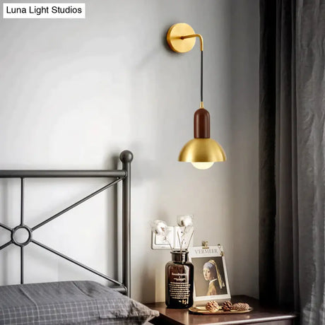 All Copper Bedside Wall Lamp Light Luxury Post Modern Simple Living Room Background Wall Aisle Retro Creative