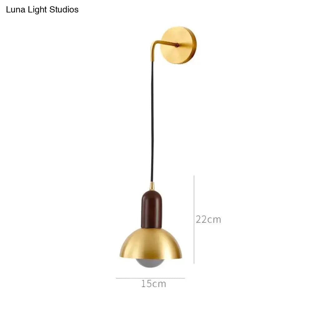 All Copper Bedside Wall Lamp Light Luxury Post Modern Simple Living Room Background Aisle Retro