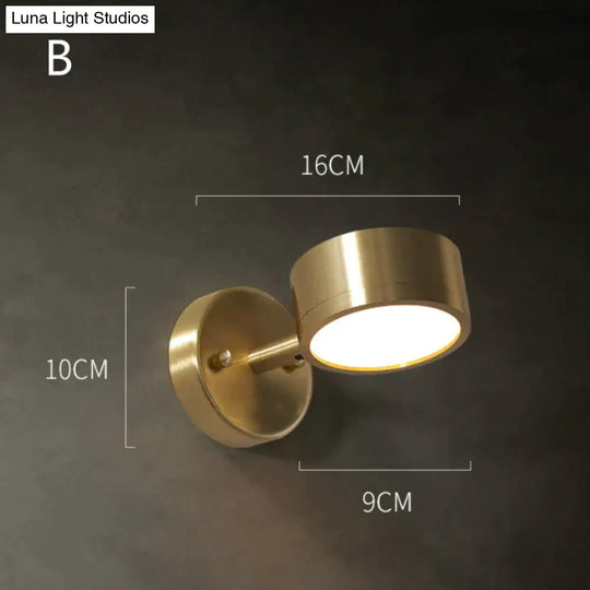 All Copper Wall Lamp Bedroom Bedside Creative Post Modern Luxury Personality Simple Lighting B /