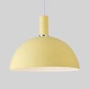 Aluminum Dome Suspension Light: Macaron Candy Pendant Lamp in Blue/Green/Yellow/Pink for Living Room Yellow / 12’’