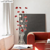 Aluminum Floor Lamp With Decorative Led Vase Shape Stand-Up Design Blossom And Ball Details