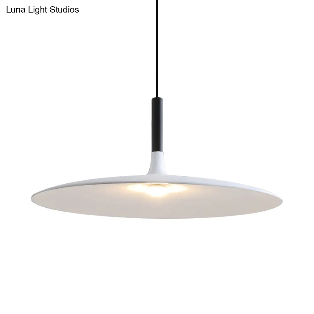 Aluminum Hanging Light: Nordic Design 1-Light Pendant For Dining Room - White/Orange/Grey