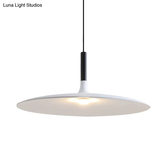 Aluminum Hanging Light: Nordic Design 1-Light Pendant For Dining Room - White/Orange/Grey