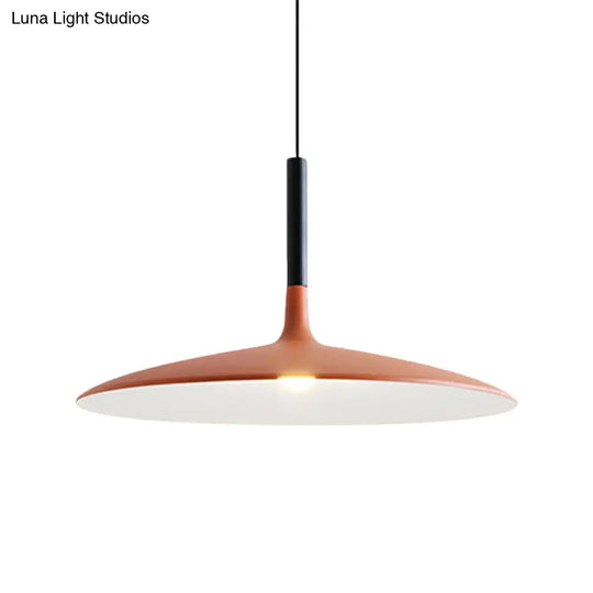 Aluminum Hanging Light: Nordic Design 1-Light Pendant For Dining Room - White/Orange/Grey