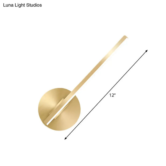 Aluminum Led Wall Lamp - Gold Tube/Stick Design For Boys Bedside
