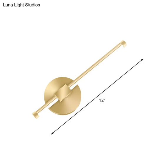 Aluminum Led Wall Lamp - Gold Tube/Stick Design For Boys Bedside