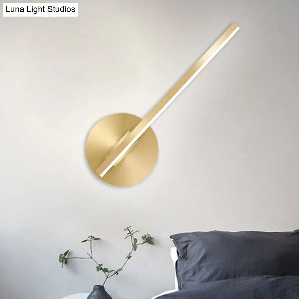 Aluminum Led Wall Lamp - Gold Tube/Stick Design For Boys Bedside
