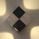 Aluminum Square Wall Mounted Led Black Lamp With White/Warm Lighting - Modern Style / White