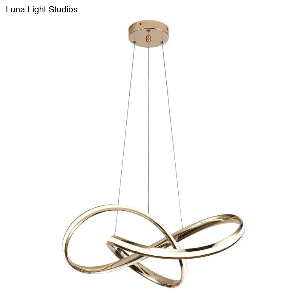 Artistic Gold Twist Aluminum Led Chandelier For Dining Room Ceiling / 20 Third Gear