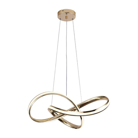 Aluminum Twist Chandelier With Led Artistic Gold Light For Dining Room Ceiling / 20’ Third Gear
