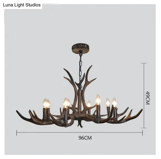 American Country Retro Style Antler 2 Tier Chandelier Lamp