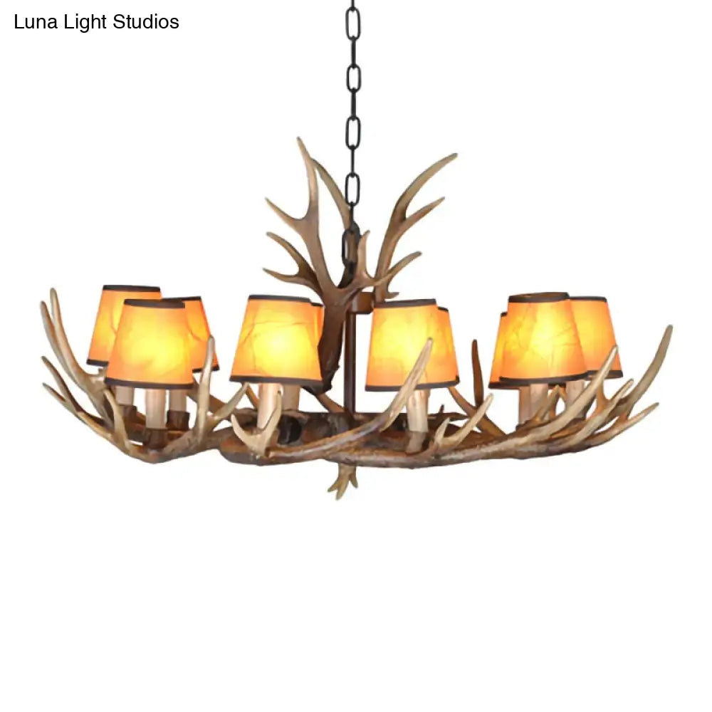 American Country Retro Style Antler 2 Tier Chandelier Lamp