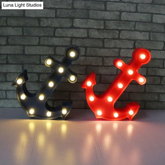 Anchor-Shaped Battery Wall Led Night Light For Nursery Décor