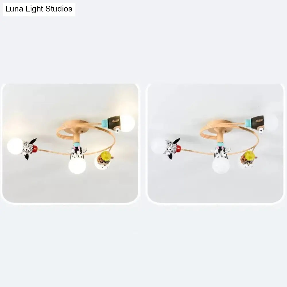 Animal-Inspired Twist Arm Led Ceiling Lamp For Modern Offices 4 / Orange
