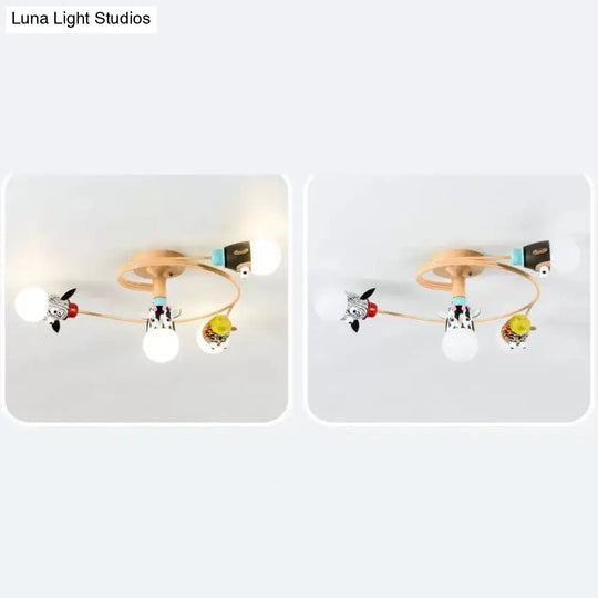 Animal-Inspired Twist Arm Led Ceiling Lamp For Modern Offices 4 / Orange