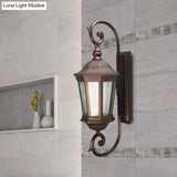 Aniseed Tiger Stripe Metal Wall Mount Sconce With Water Glass Shade - Brown Country Style 1-Light