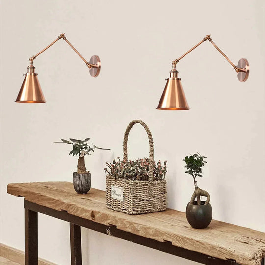 Antike verstellbare Wandlampe Wandleuchte Schwarz Kupfer