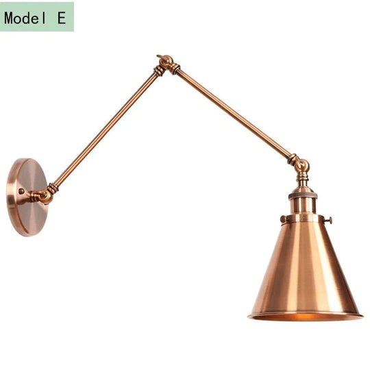 Antike verstellbare Wandlampe Wandleuchte Schwarz Kupfer