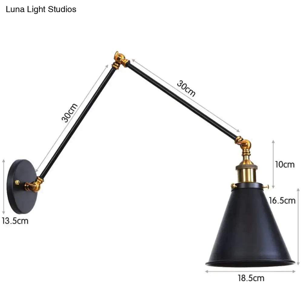 Antique Adjustable Wall Lamp Sconce Black Copper D3 / Led Bulb