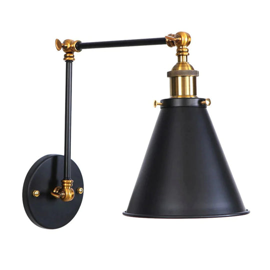 Antike verstellbare Wandlampe Wandleuchte Schwarz Kupfer