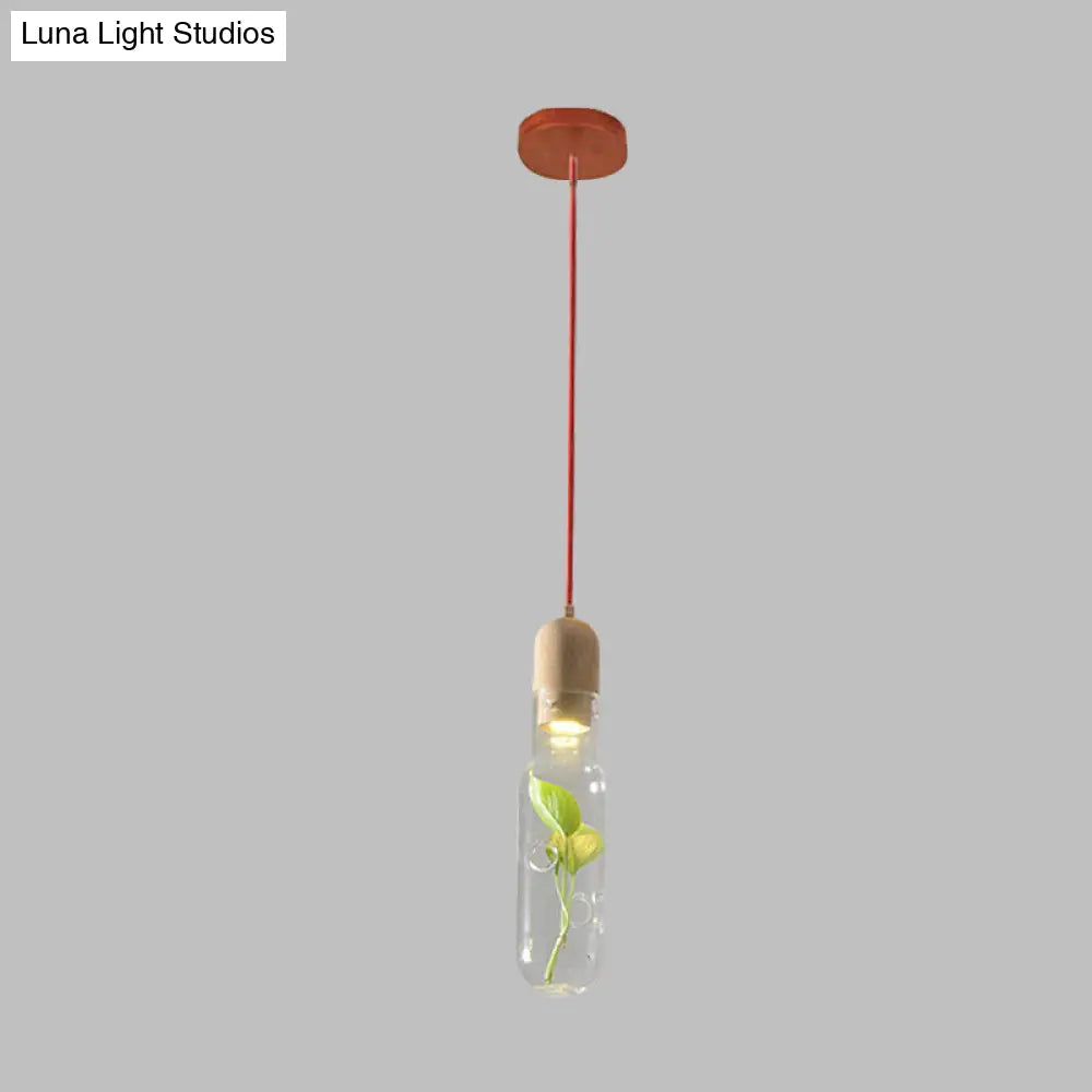 Antique Clear Glass Beige Bottle Pendant Lamp With Led Bulb For Restaurants