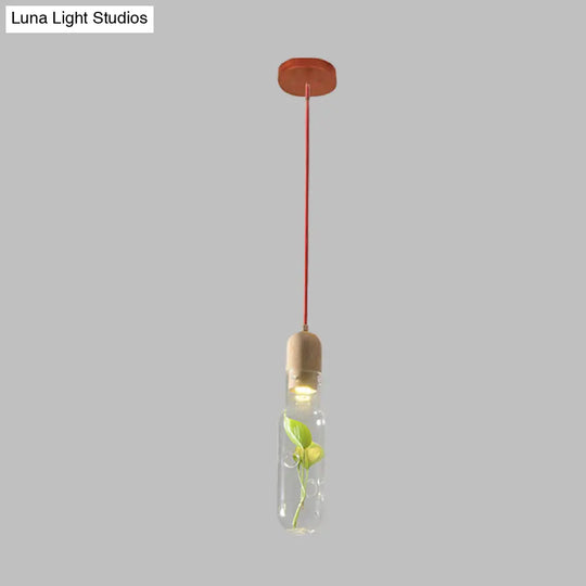 Antique Clear Glass Beige Bottle Pendant Lamp With Led Bulb For Restaurants