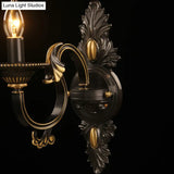 Antique Frost Glass Gold & Black Wall Lamp - Single-Bulb Flared Lighting For Aisle