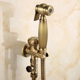 Antique Hand Held Bidet Sprayer Douche Toilet Kit Shattaf Shower Head Gold Copper Valve Set Jet Brass Toilet Bidet