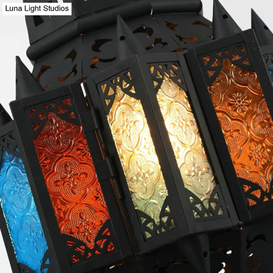 Antique Shaded Single Suspension Pendant Light In Black For Cafes