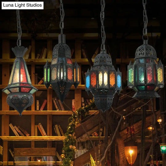 Antique Shaded Single Suspension Pendant Light In Black For Cafes