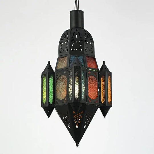 Antique Shaded Single Suspension Pendant Light In Black For Cafes / C