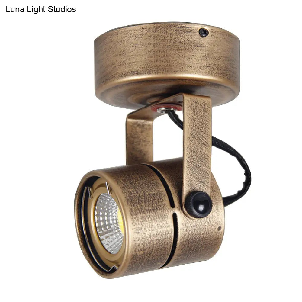 Antique Style Brass Ceiling Light Fixture - Metal Led Bedroom Semi-Flush Mount Adjustable 3/5 Width