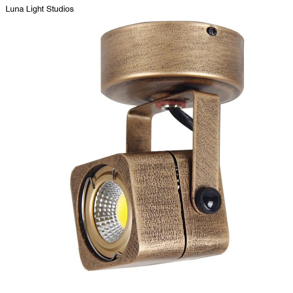 Antique Style Brass Ceiling Light Fixture - Metal Led Bedroom Semi-Flush Mount Adjustable 3’/5’