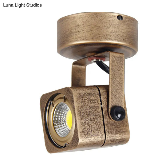 Antique Style Brass Ceiling Light Fixture - Metal Led Bedroom Semi-Flush Mount Adjustable 3’/5’