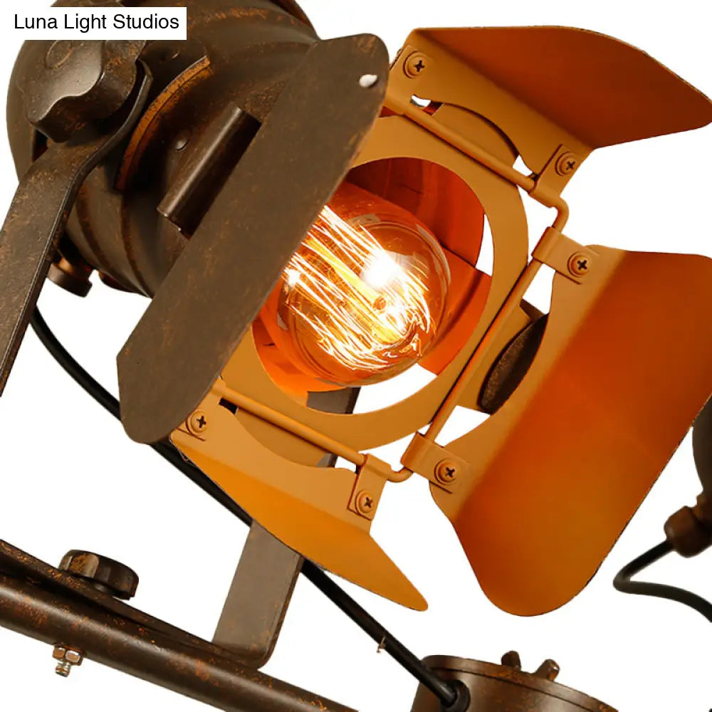 Antique Tripod Floor Lamp - Stylish & Rotatable 1/2-Light Metallic In Dark Rust For Living Room