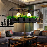Antiqued Metal Island Lamp: 2 Heads Black/White Hanging Ceiling Light For Restaurants - 21.5/25.5