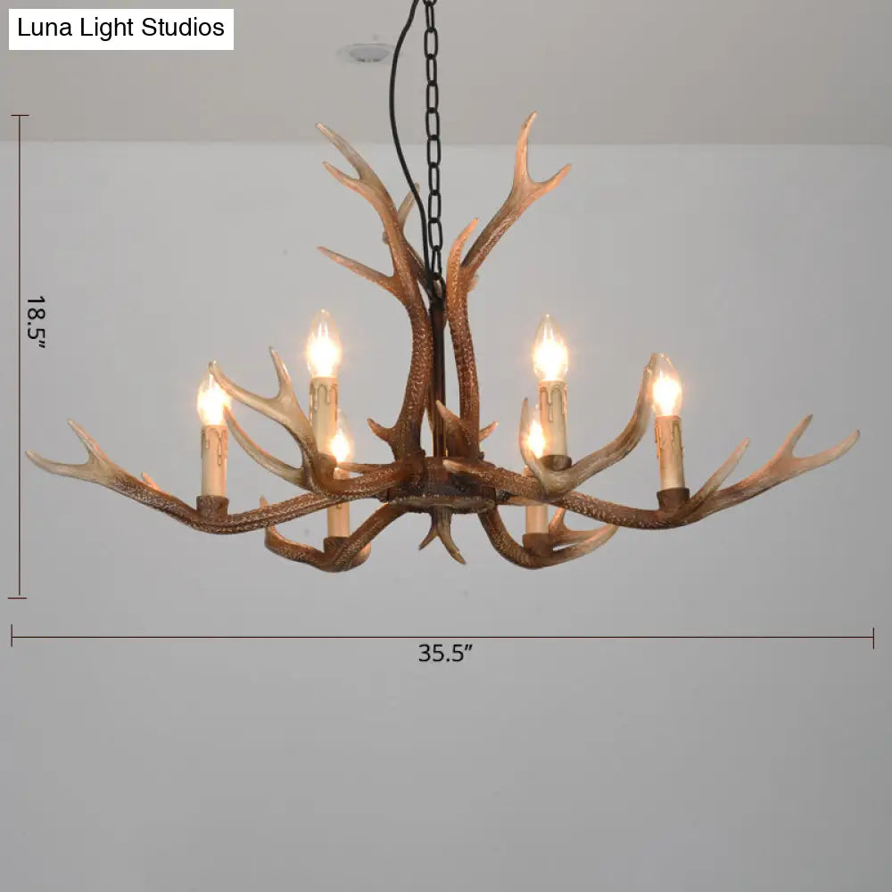 Antler Chandelier: Resin Countryside Living Room Lighting