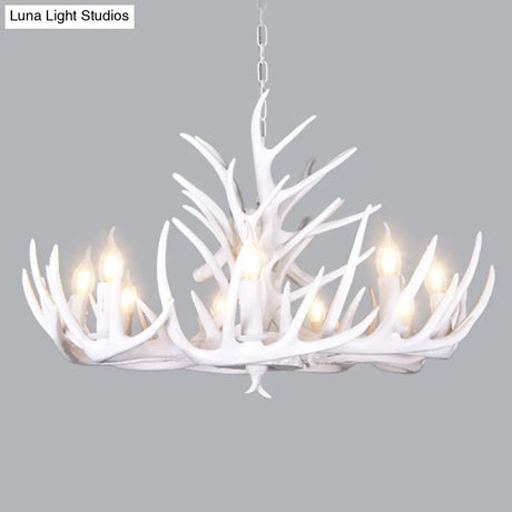 Antler-Shaped Pendant Light: Vintage Resin Chandelier For Restaurant