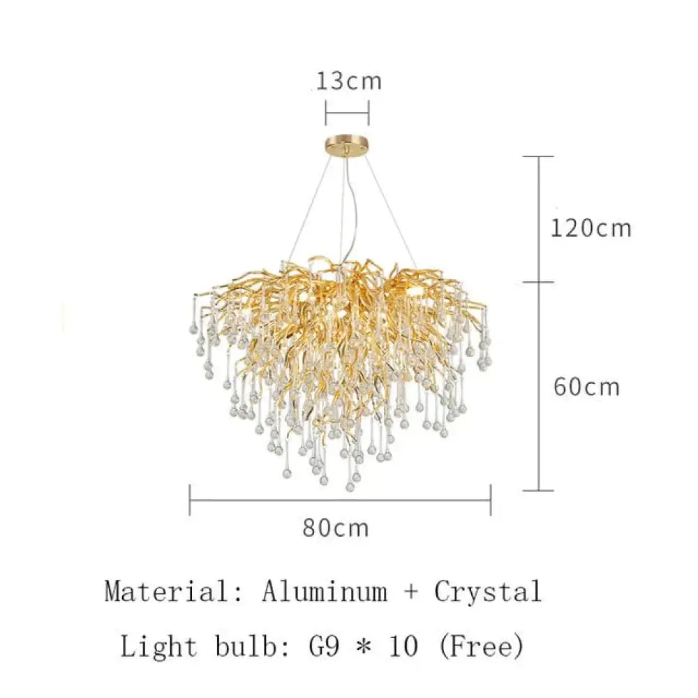 Anya LED Crystal Chandeliers Round 80cm / Gold Body / Warm White Chandelier