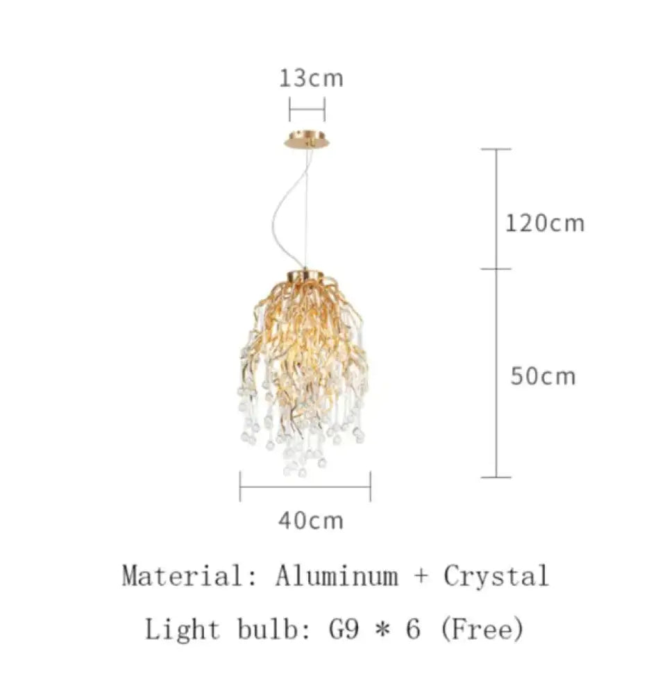 Anya LED Crystal Chandeliers Round shape 40cm / Gold Body / Warm White Chandelier