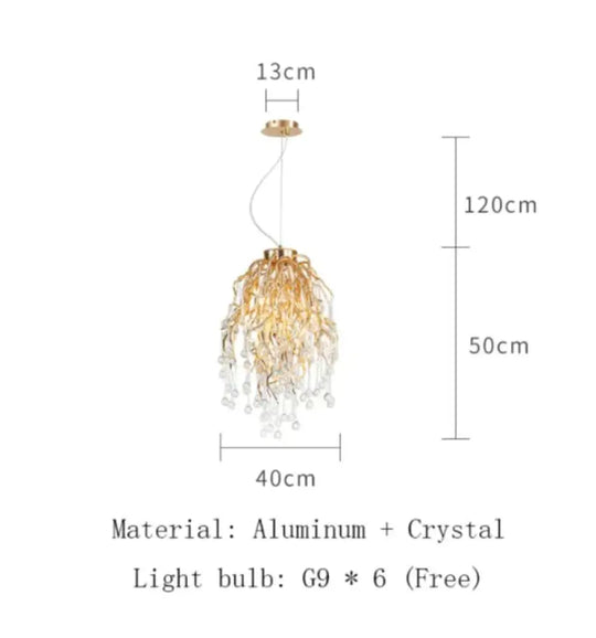 Anya LED Crystal Chandeliers Round shape 40cm / Gold Body / Warm White Chandelier