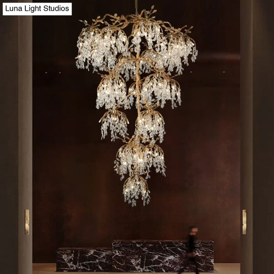 Ardoria Crystal Branch Chandelier – Luxury Copper Statement Light