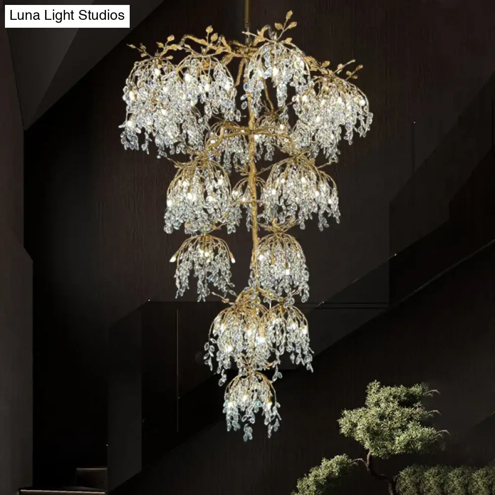 Ardoria Crystal Branch Chandelier – Luxury Copper Statement Light