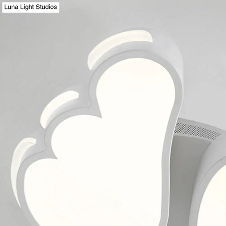 Art Deco Acrylic Flush Mount Ceiling Light - White Angel Design For Kid’s Bedroom